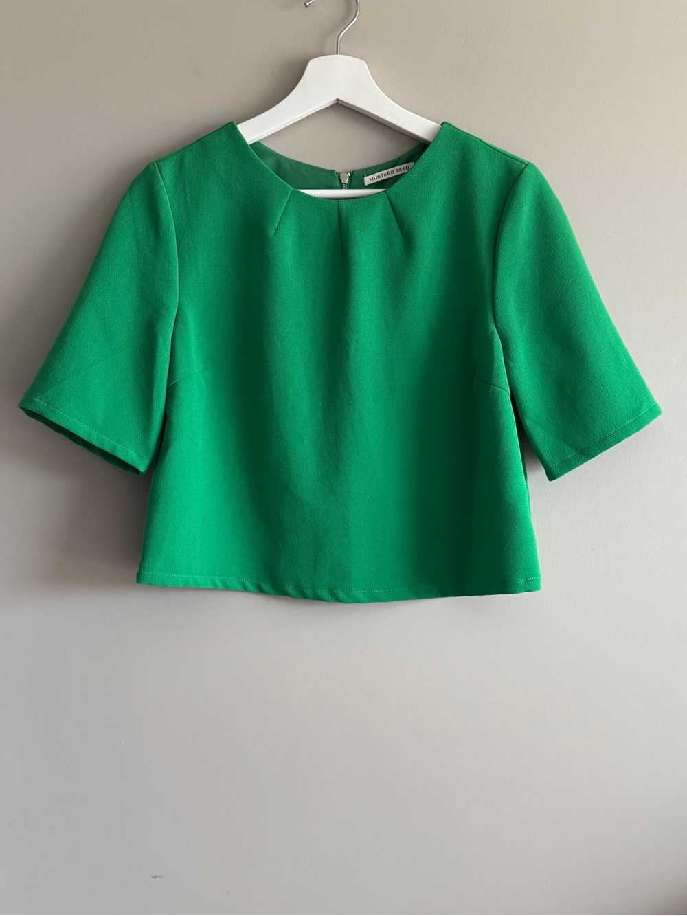 Mustard Seed Green Crop Top